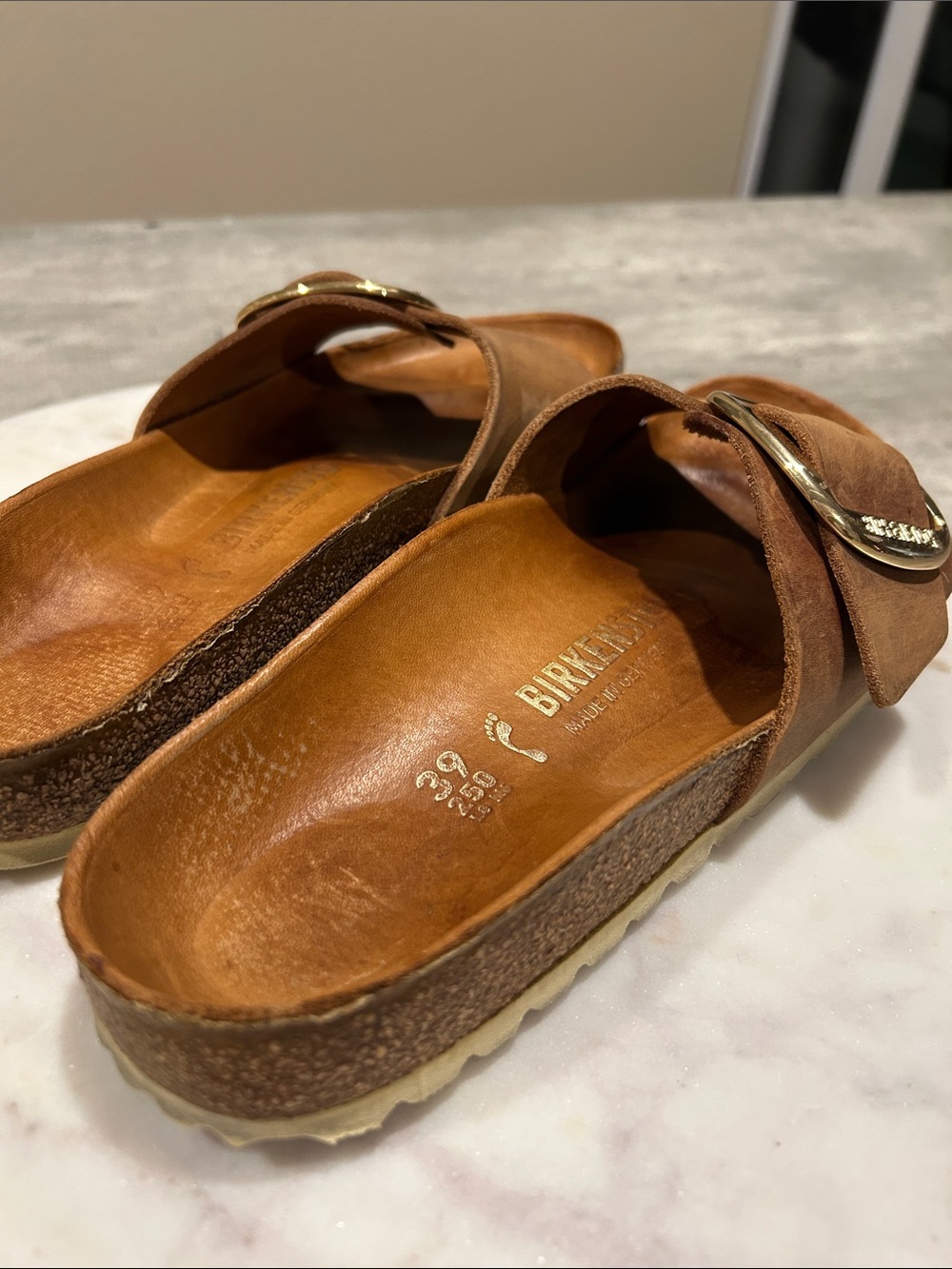 Birkenstock Madrid Big Buckle Leather sandals Size 39 W-8 8. - Picture 8 of 10
